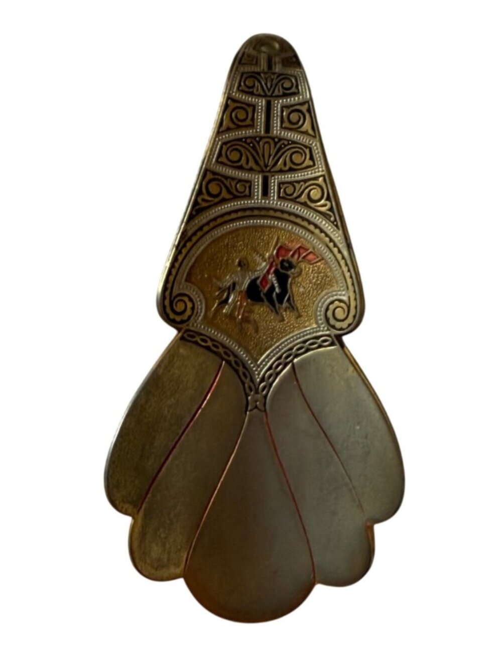 Vintage Spanish Matador Bull Shoe Horn Damascene Style Toledo Spain Souvenir